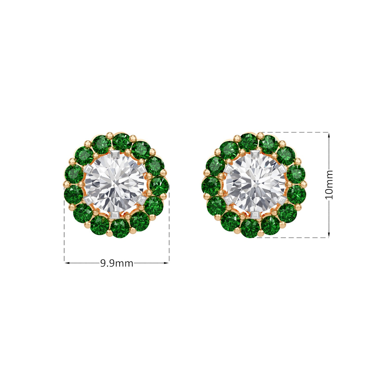 emerald bloom earring