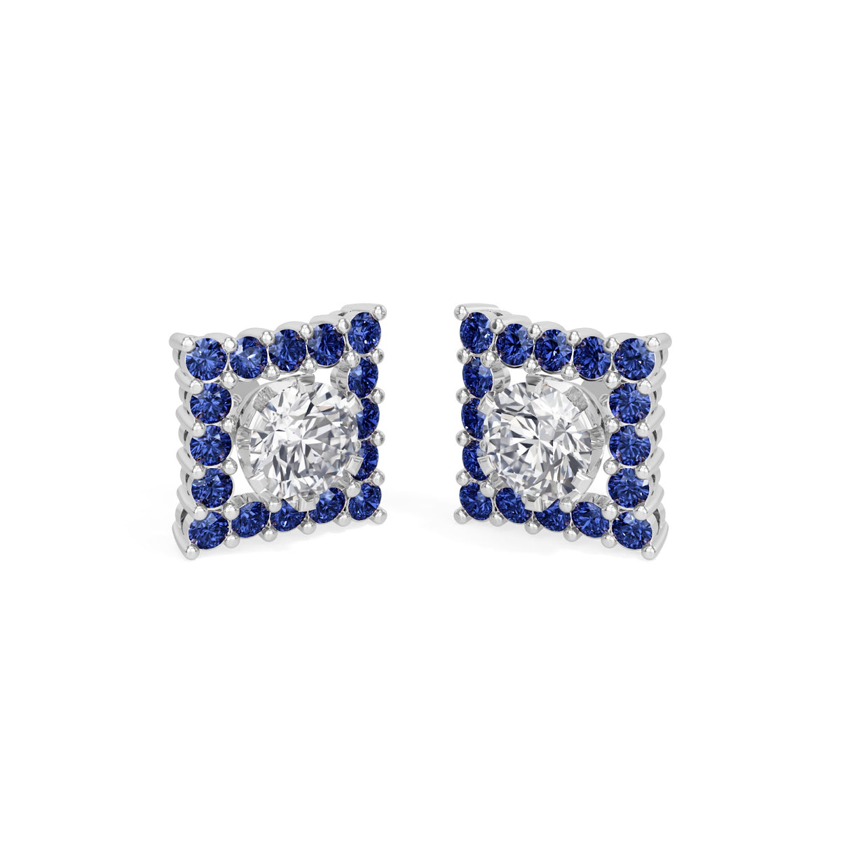 sapphire halo earring