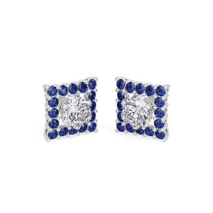 Sapphire Halo Earring