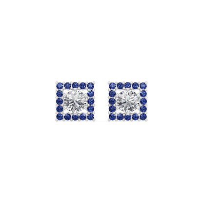 Sapphire Halo Earring