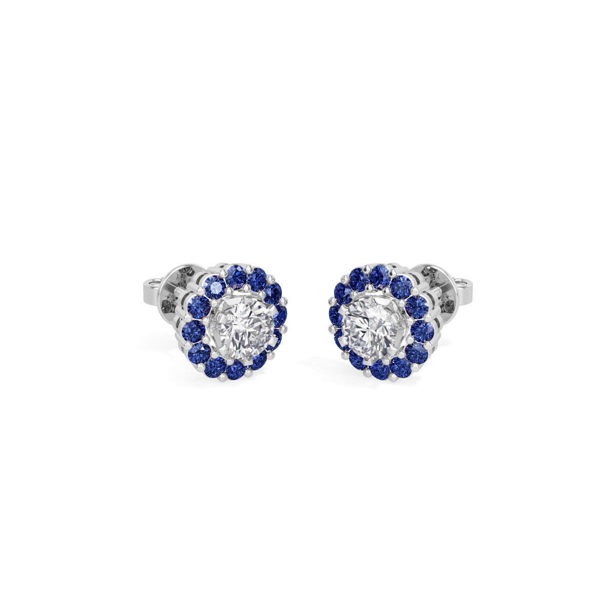 sapphire halo earring