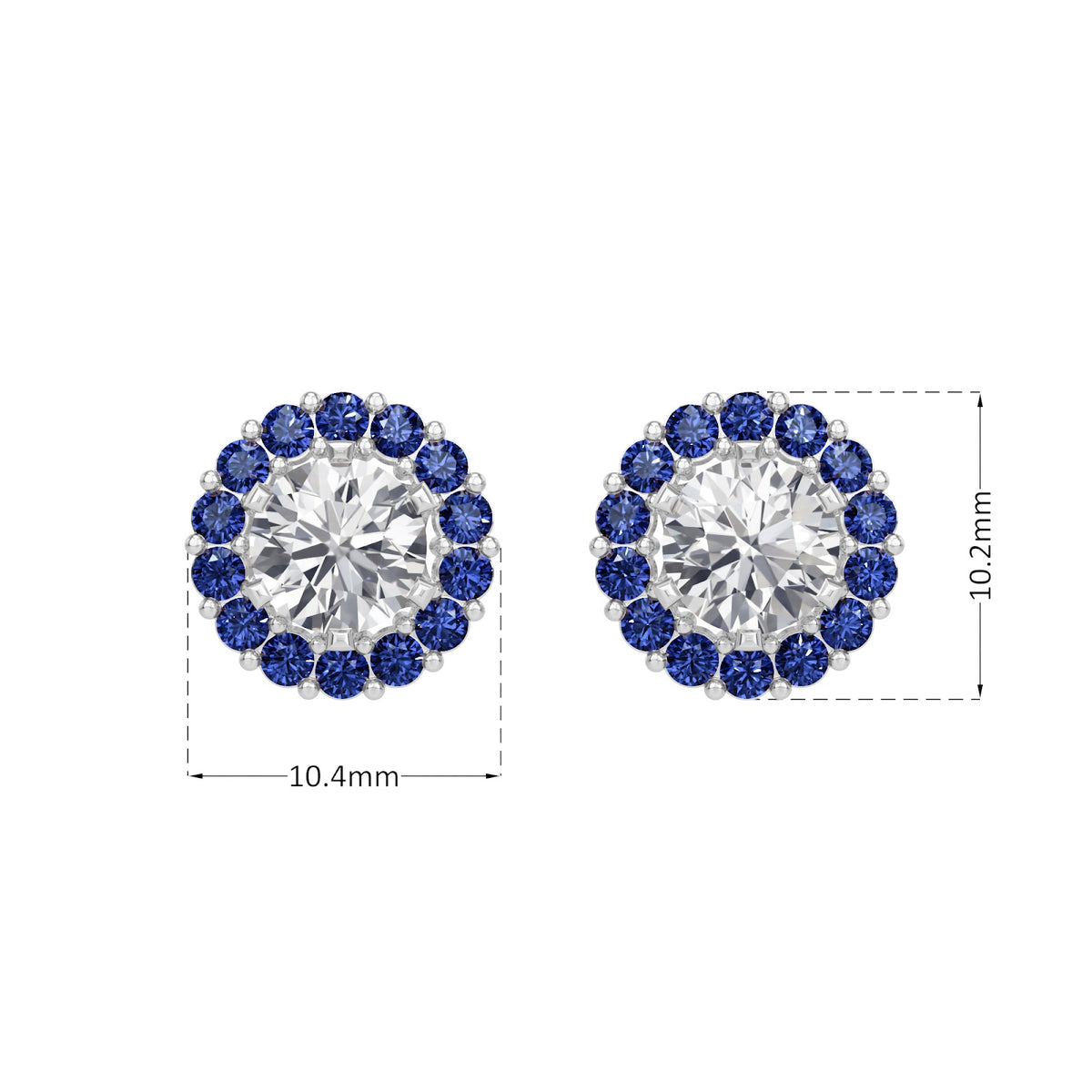 sapphire halo earring