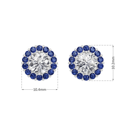 Sapphire Halo Earring