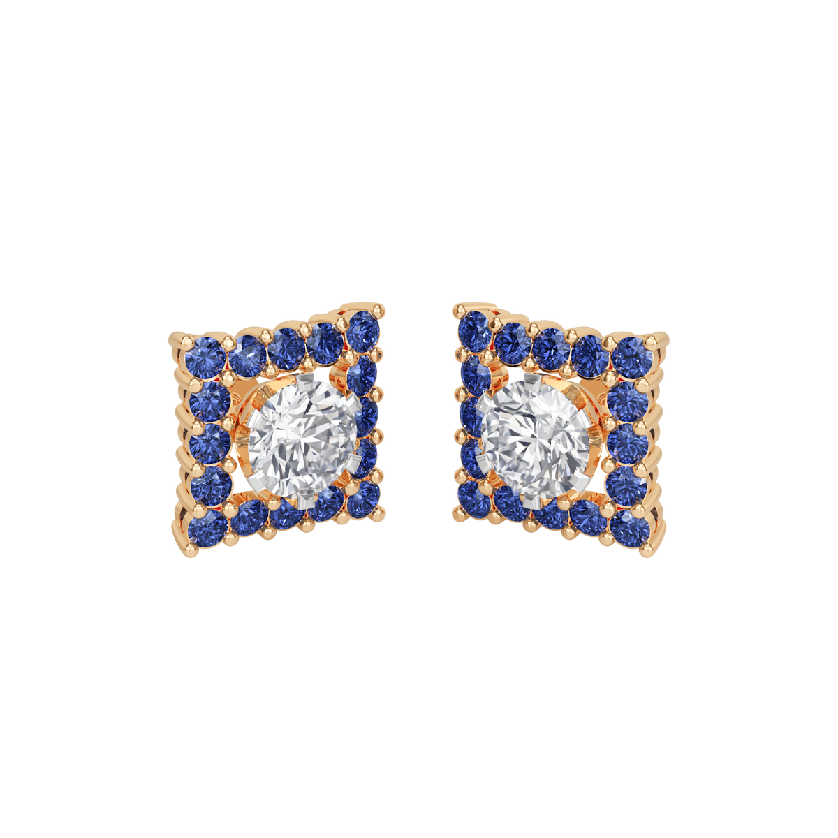 sapphire halo earring