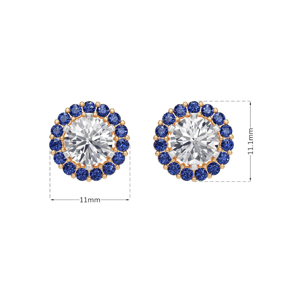 sapphire halo earring
