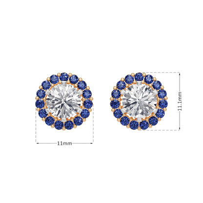 Sapphire Halo Earring