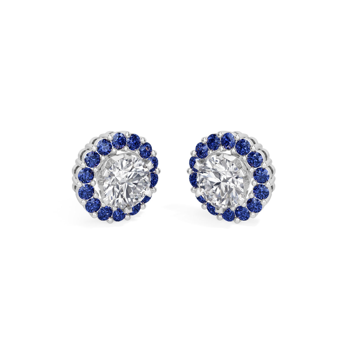 sapphire halo earring