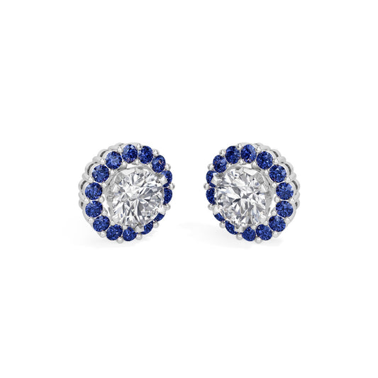 Sapphire Halo Earring