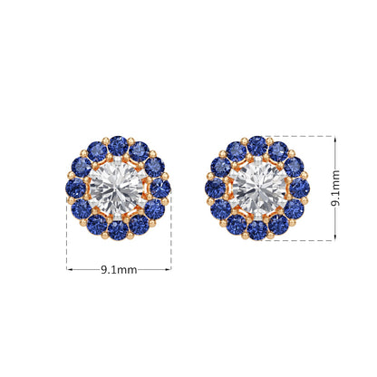 Sapphire Halo Earring