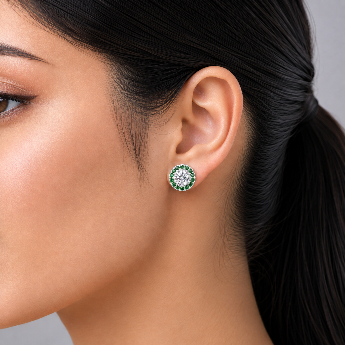 emerald bloom earring