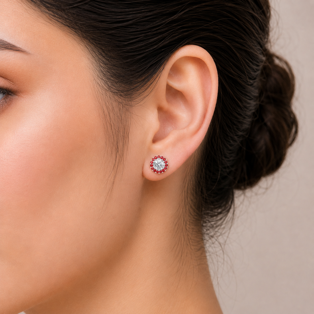 ruby bloom earring