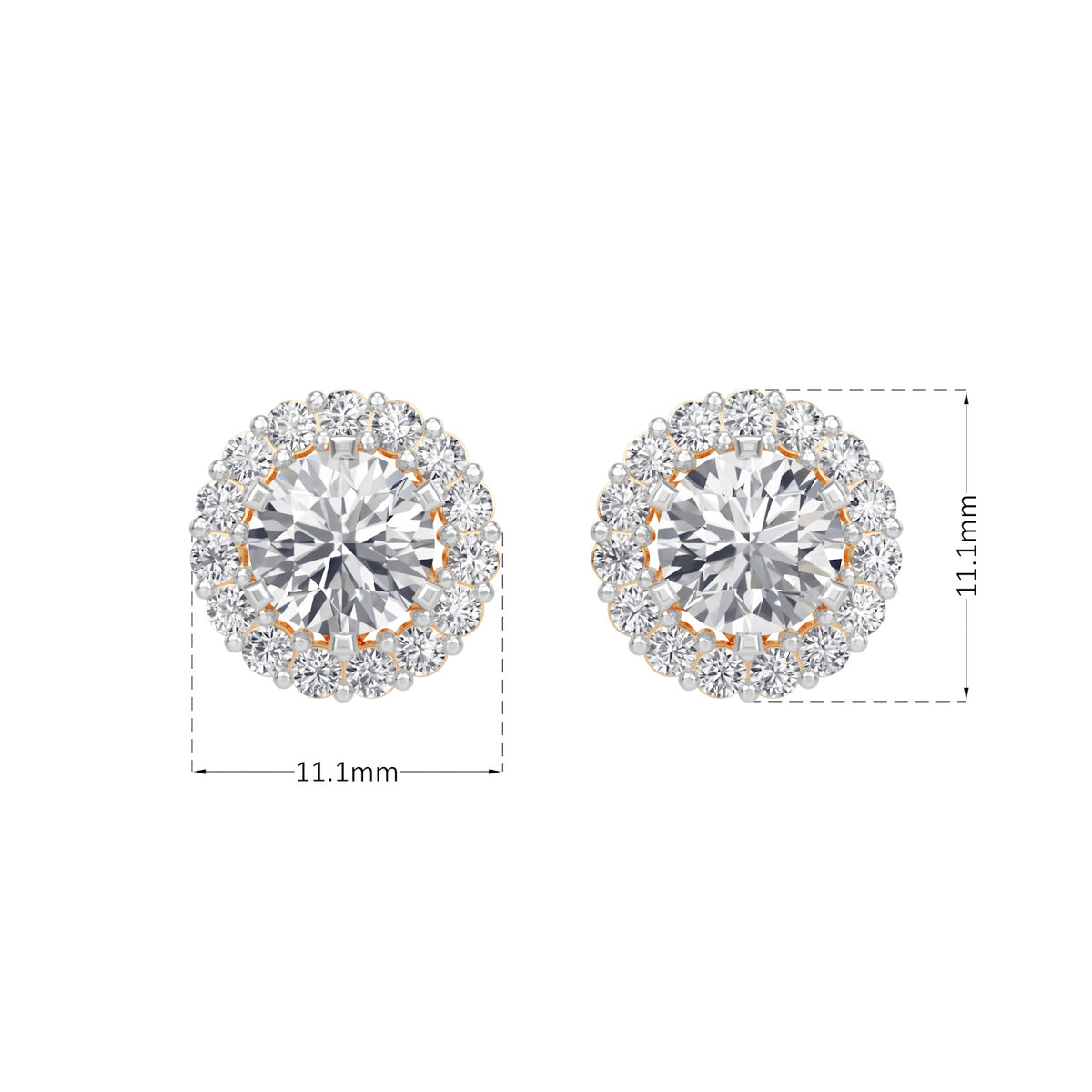 classic halo solitaires earring