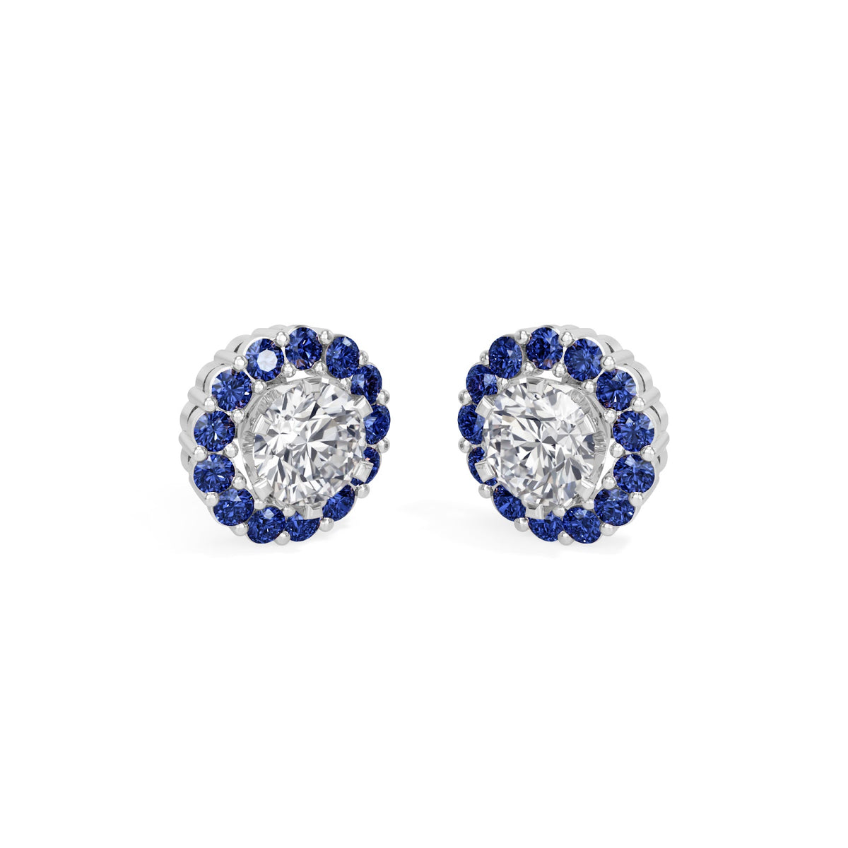 sapphire halo earring