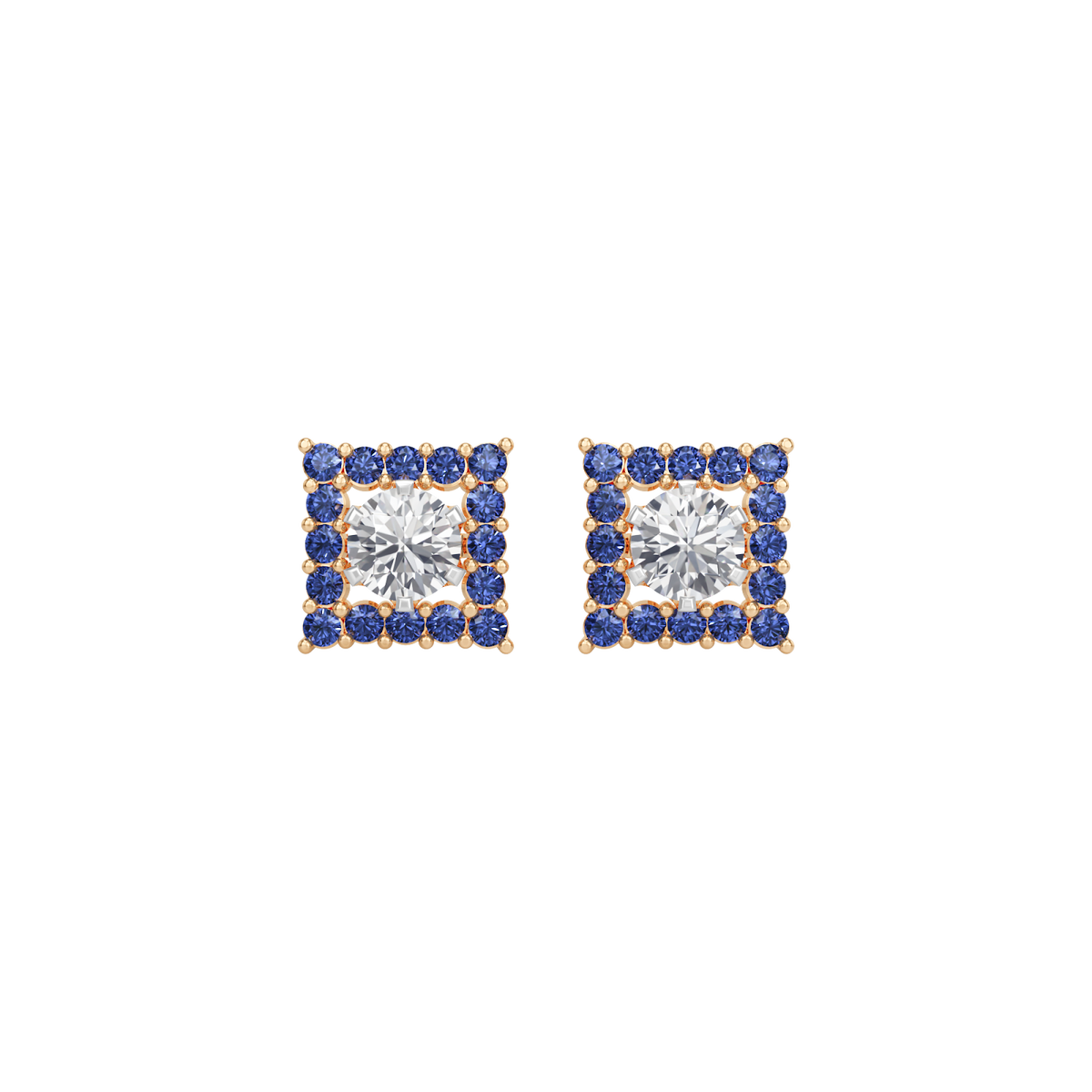 sapphire halo earring