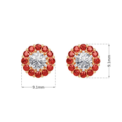 Ruby Bloom Earring