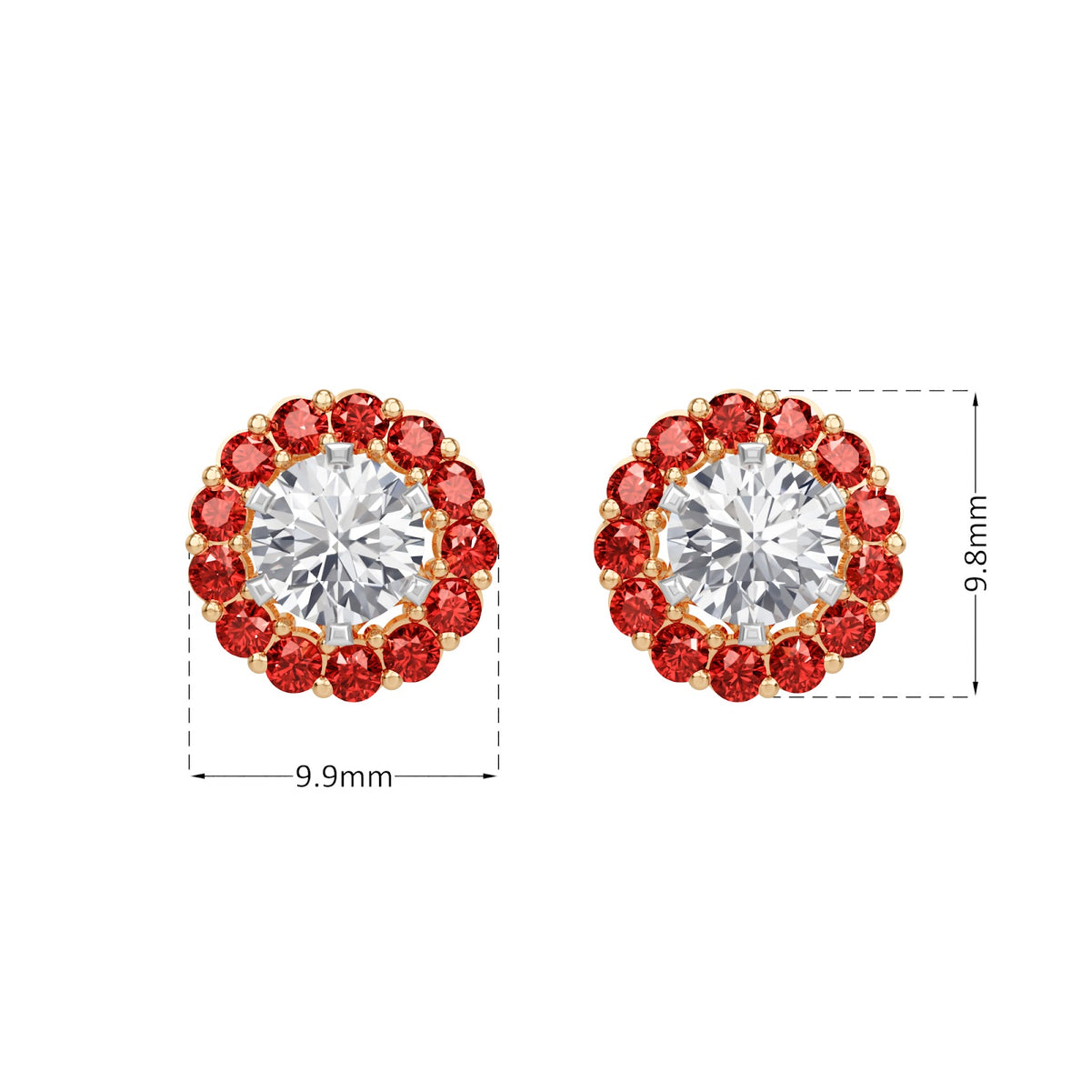 ruby bloom earring