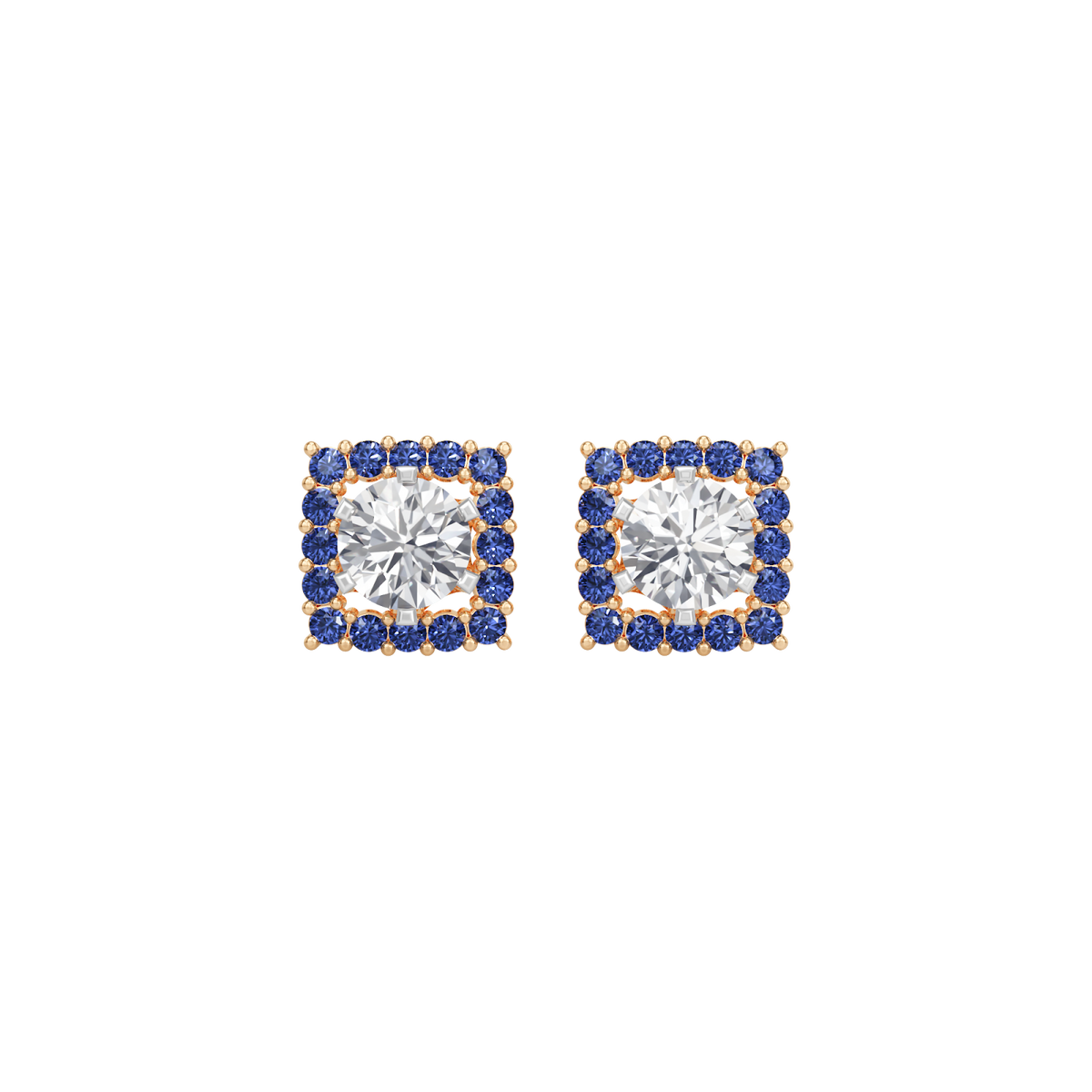 sapphire halo earring