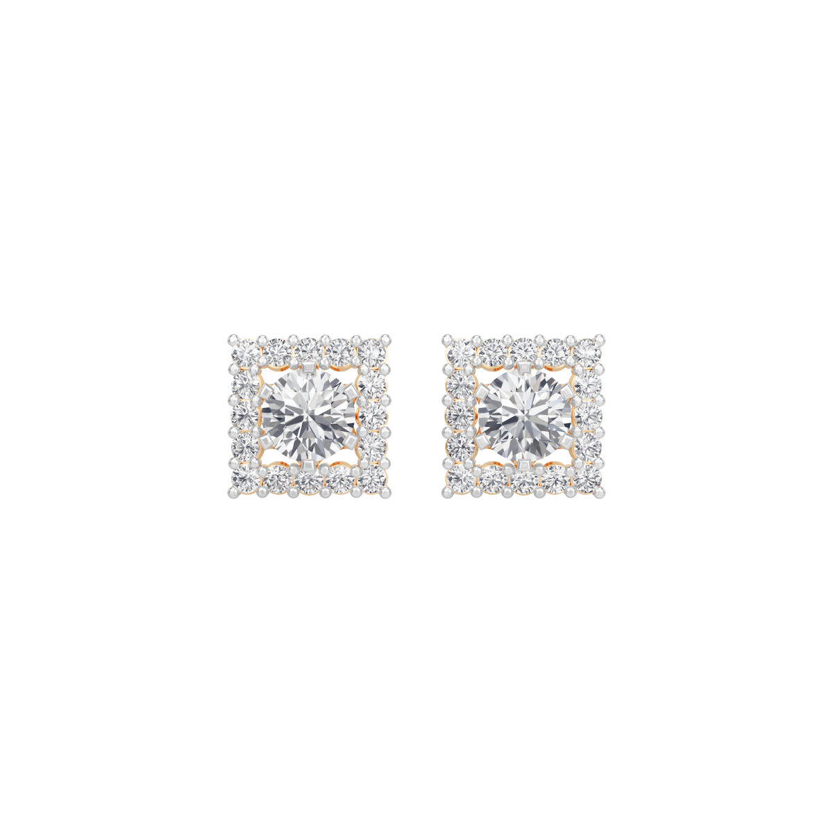 square halo solitaires earring