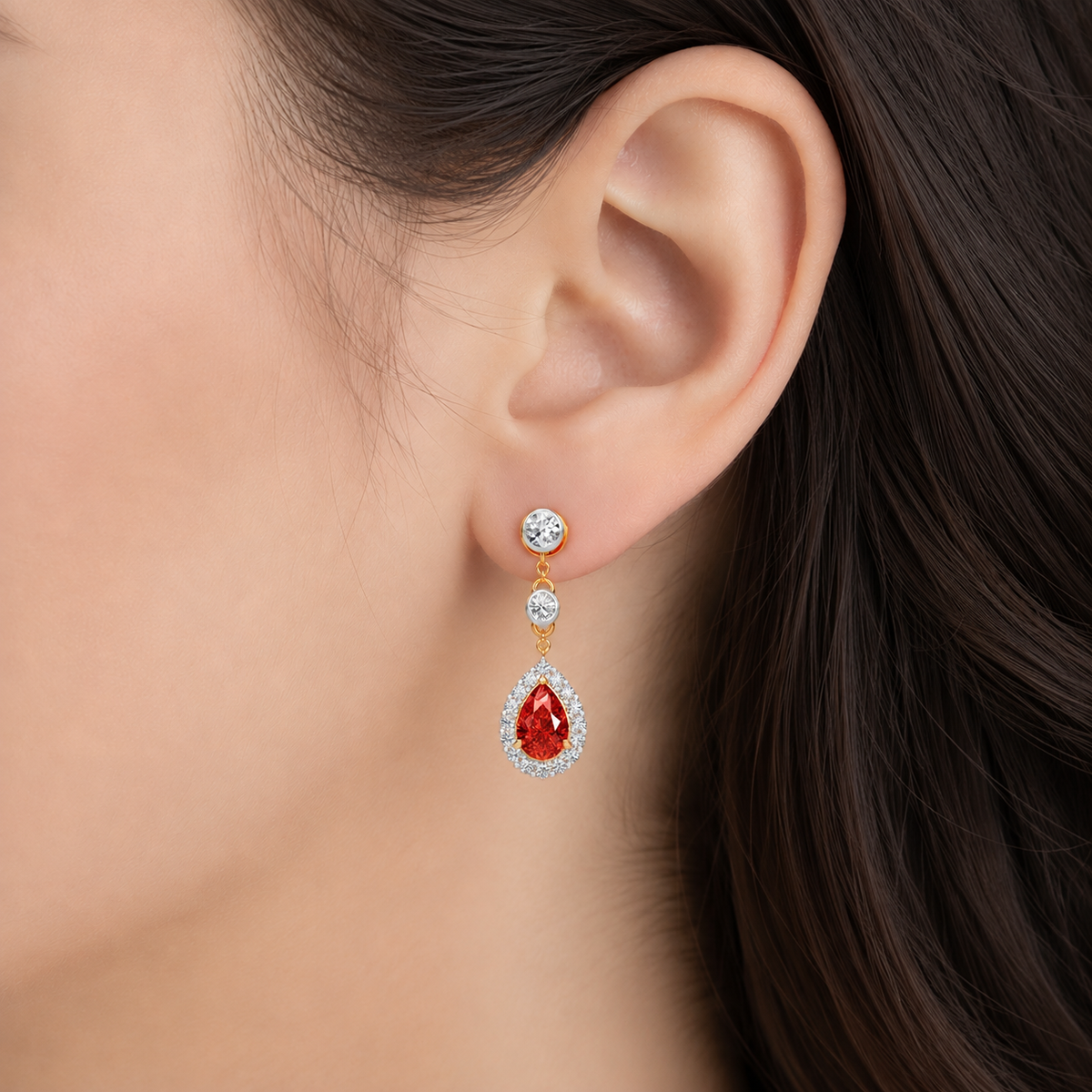 crimson dew earring