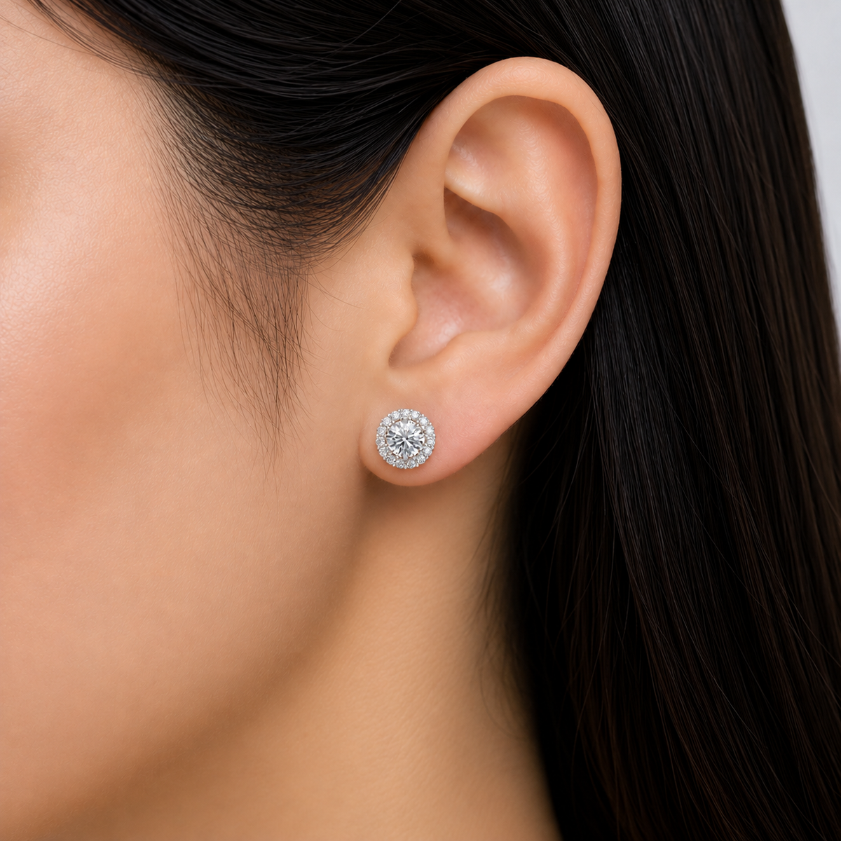 classic halo solitaires earring
