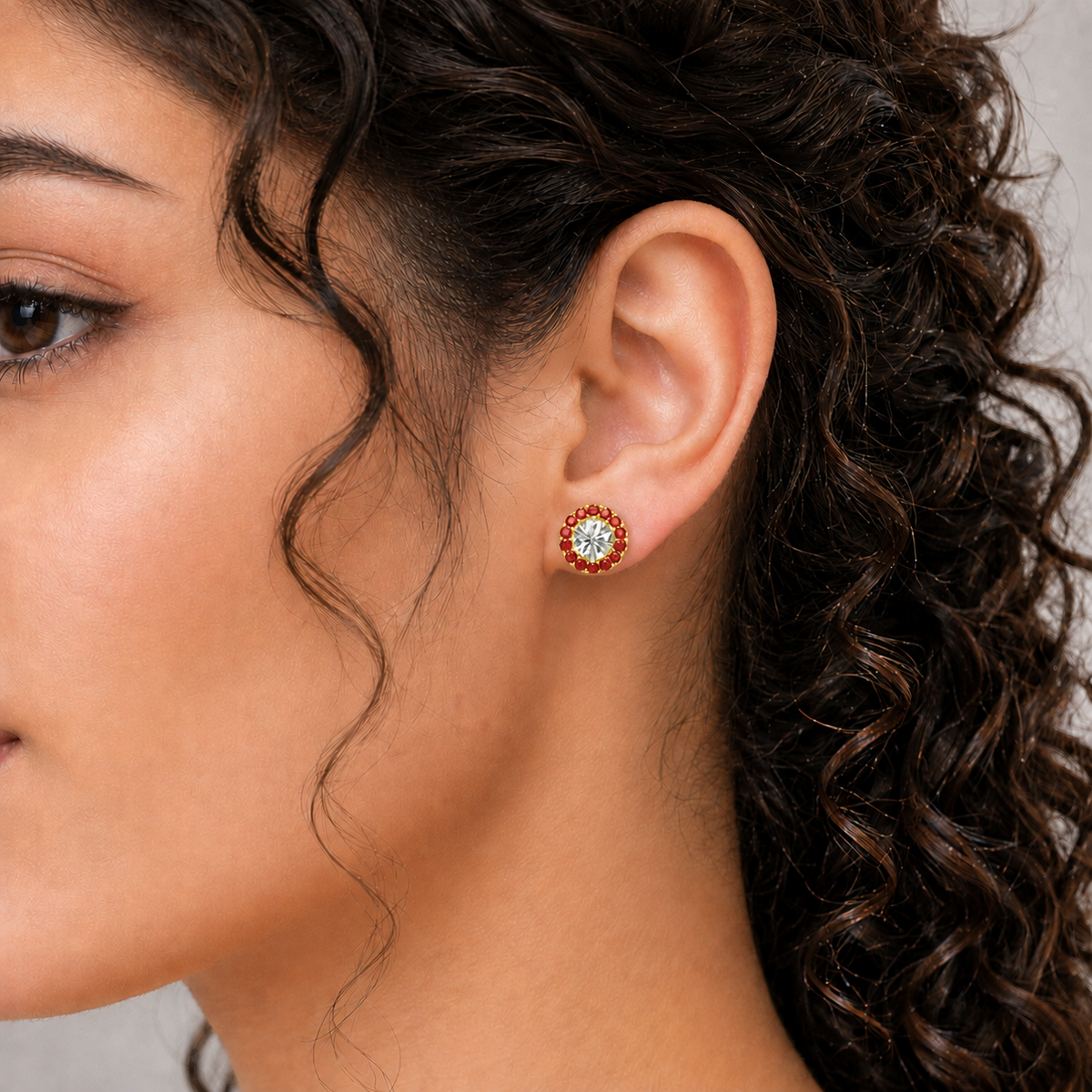 ruby bloom earring