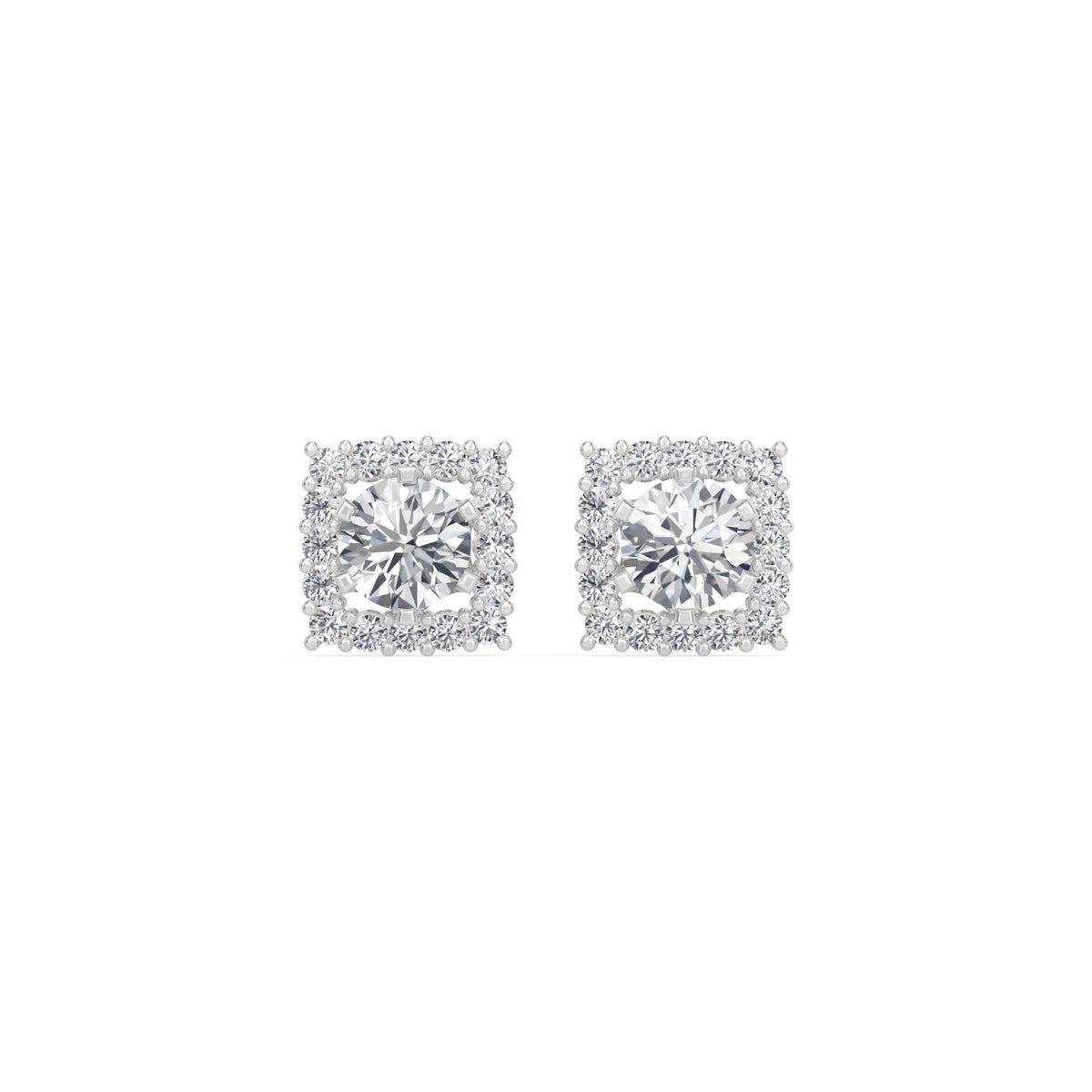 square halo solitaires earring