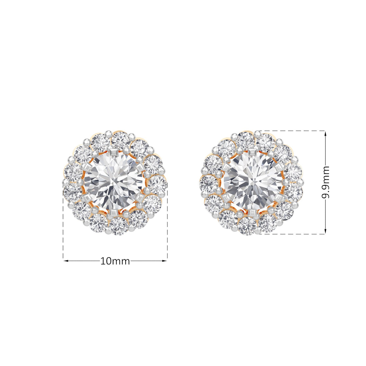 classic halo solitaires earring