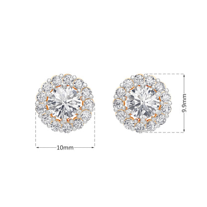 classic Halo Solitaires Earring