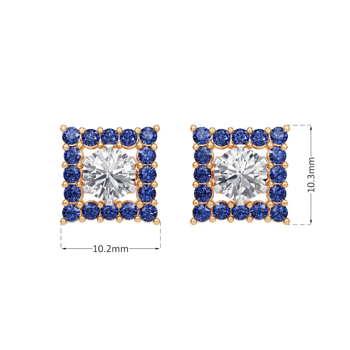 sapphire halo earring