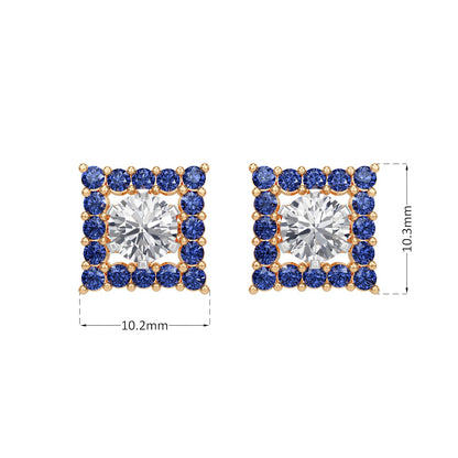 Sapphire Halo Earring