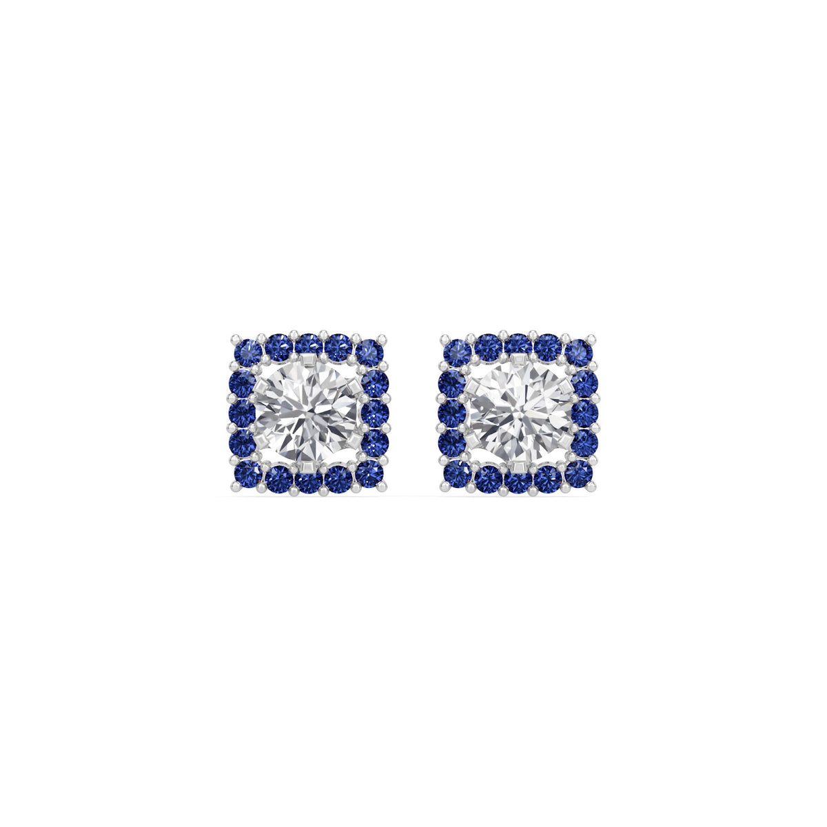 sapphire halo earring