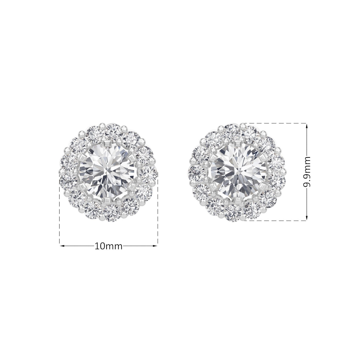 classic halo solitaires earring