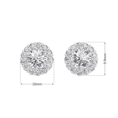 classic Halo Solitaires Earring