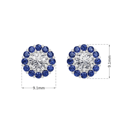Sapphire Halo Earring