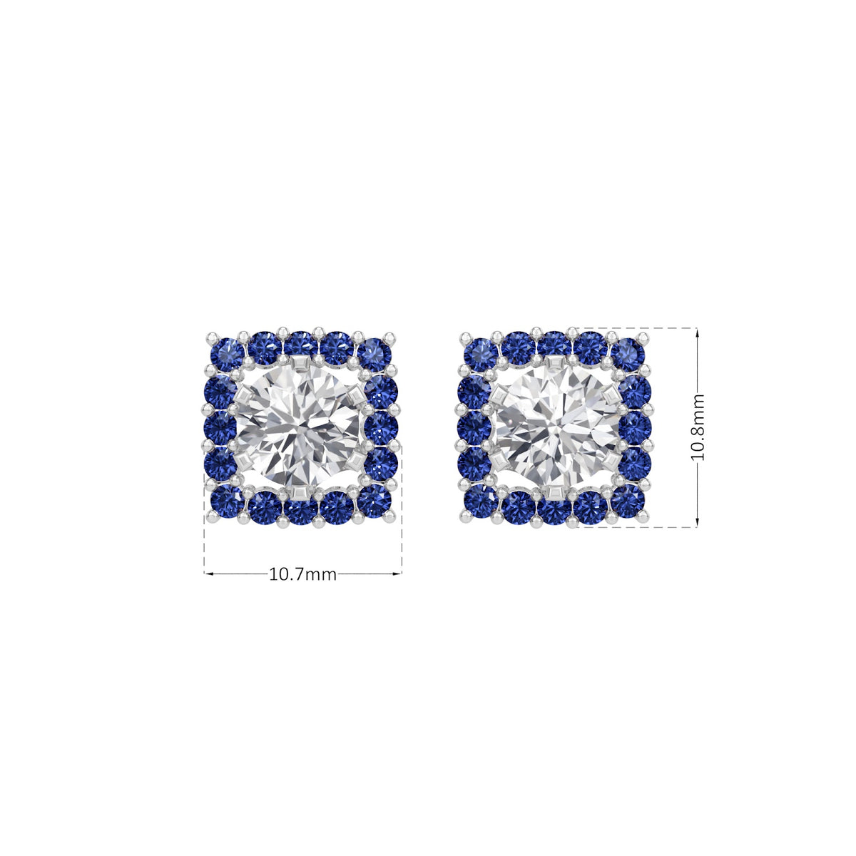sapphire halo earring