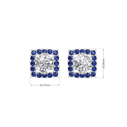 Sapphire Halo Earring