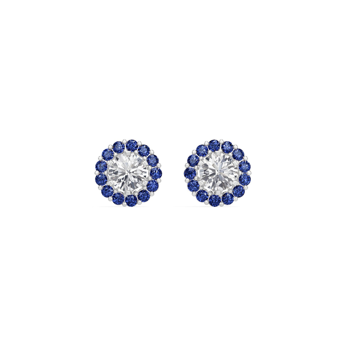 sapphire halo earring