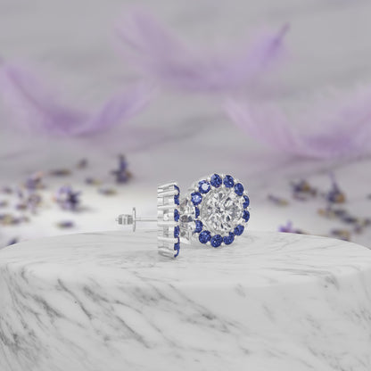 Sapphire Halo Earring