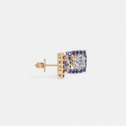 Sapphire Halo Earring