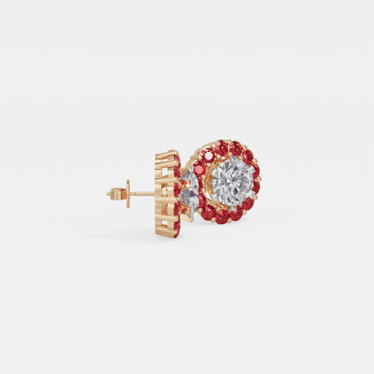 Ruby Bloom Earring