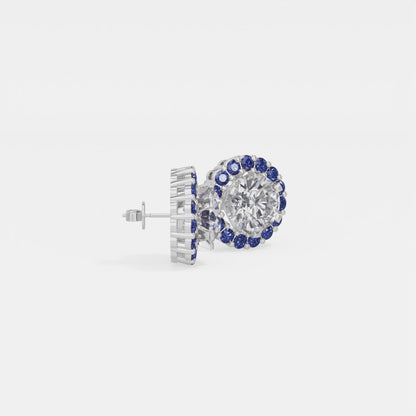 Sapphire Halo Earring
