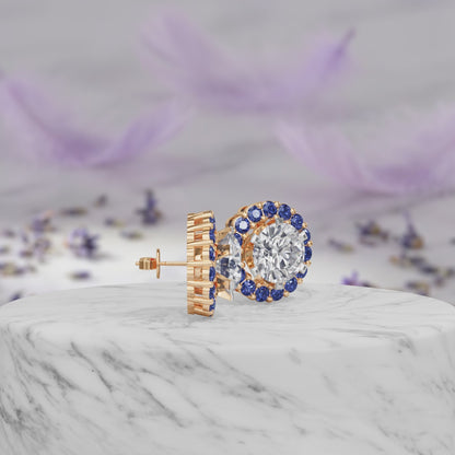 Sapphire Halo Earring