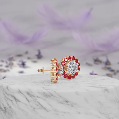 Ruby Bloom Earring