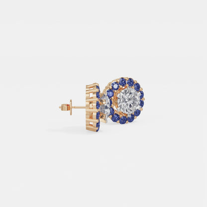 Sapphire Halo Earring