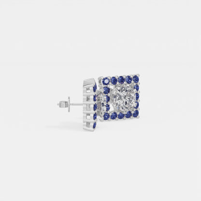Sapphire Halo Earring