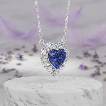 Sapphire Halo Pendant