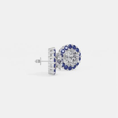 Sapphire Halo Earring
