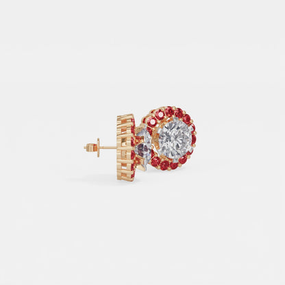 Ruby Bloom Earring