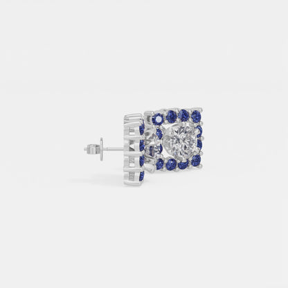 Sapphire Halo Earring