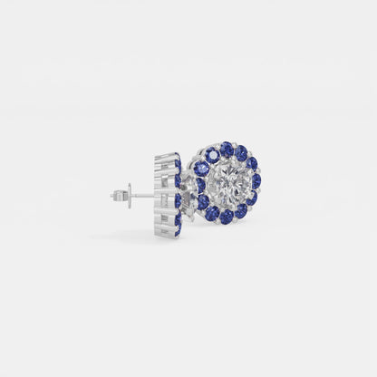 Sapphire Halo Earring
